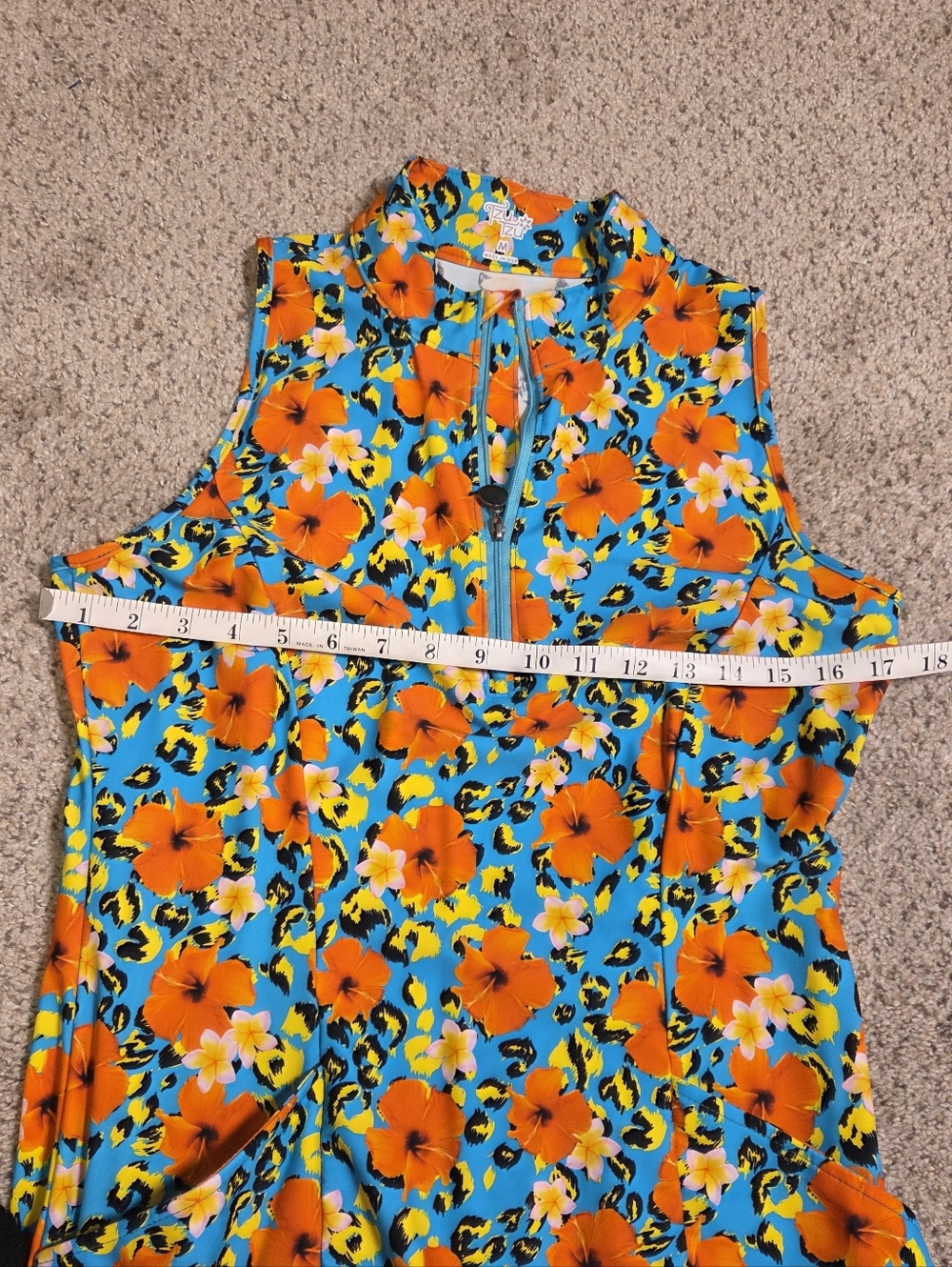 Tzu Tzu Shiloh Dress Hawaiian Floral Golf Tennis Activewear Upf 50 Medium - Picture 5 of 7